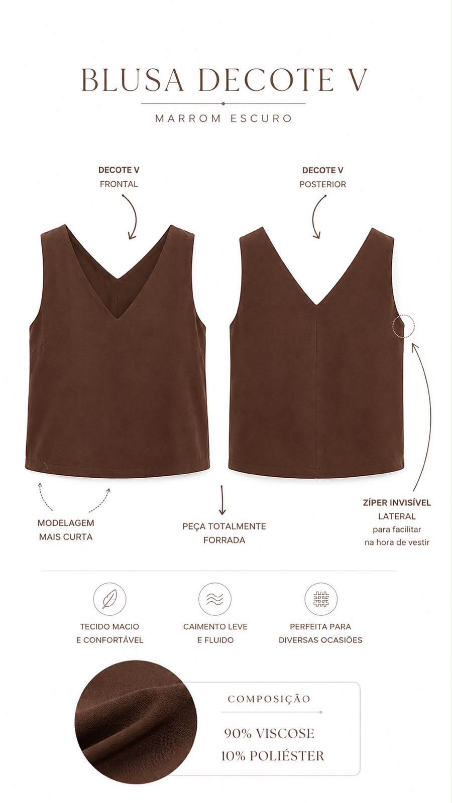 Blusa Decote V Duplo