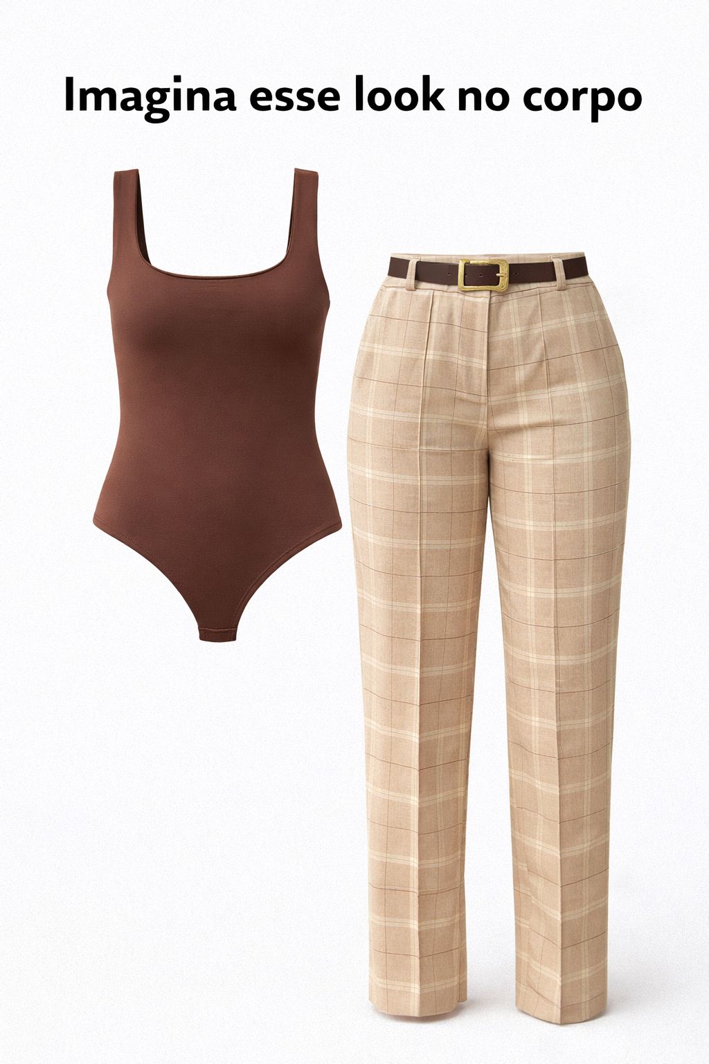 Calça Xadrez Creme