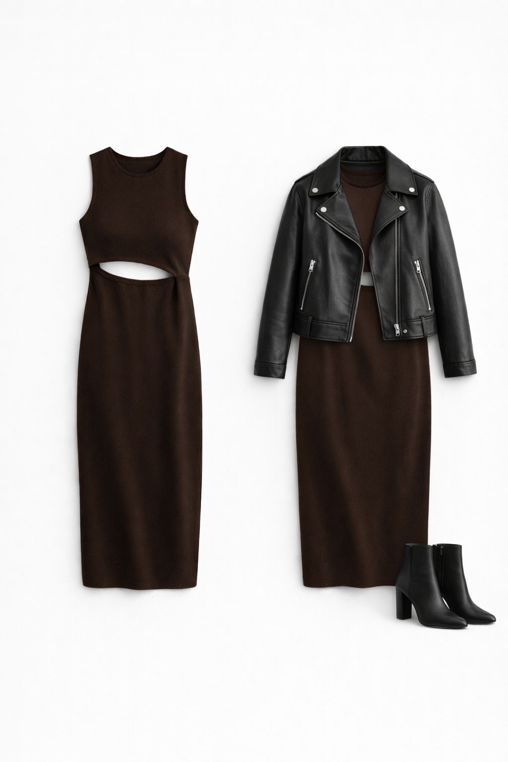 Vestido Tricô Modal Marrom