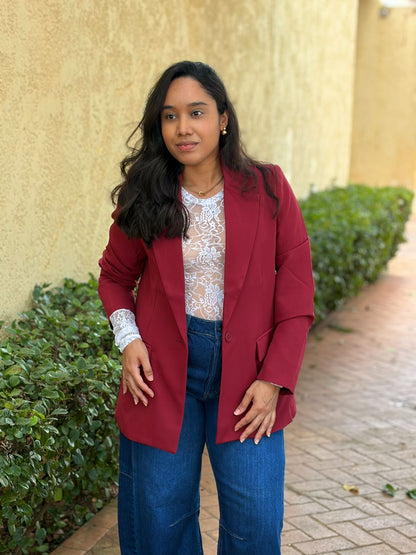 Max Blazer Burgundy