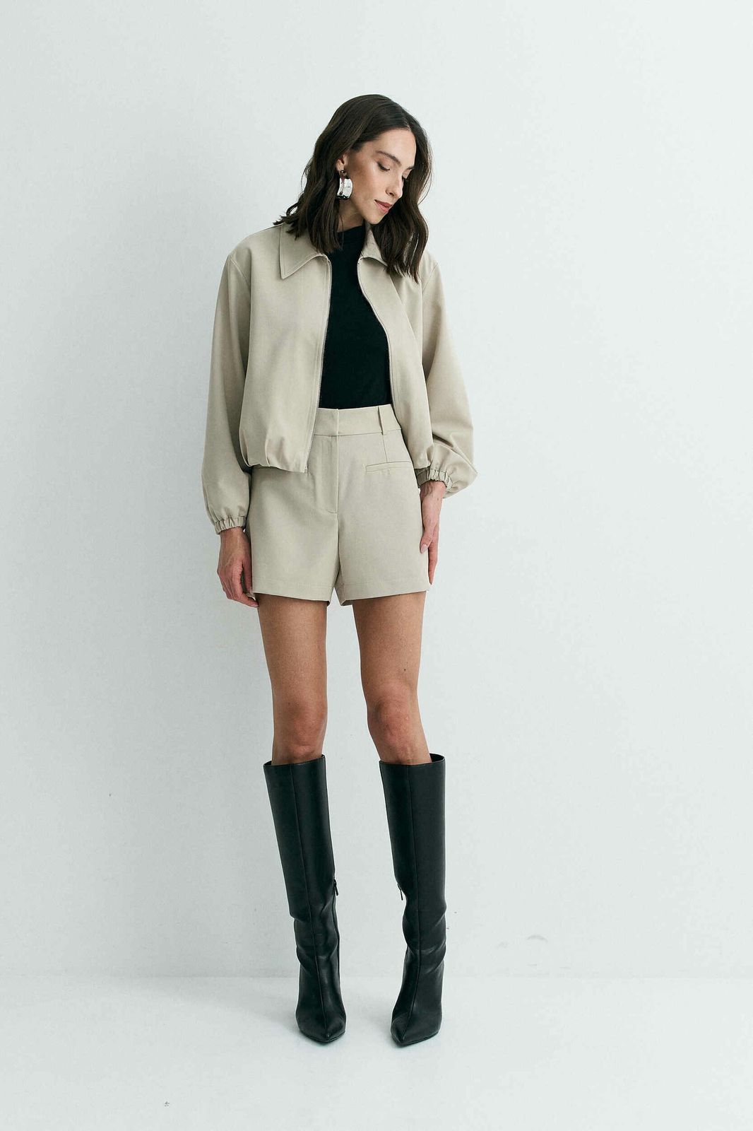 SHORT ALFAIATARIA BEGE