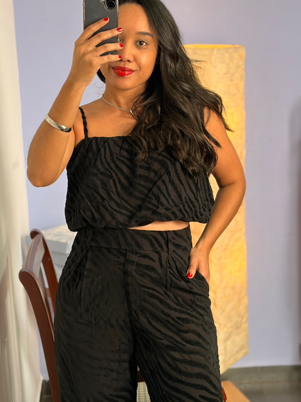 Blusa Zebra Devorê com Toque de Camurça