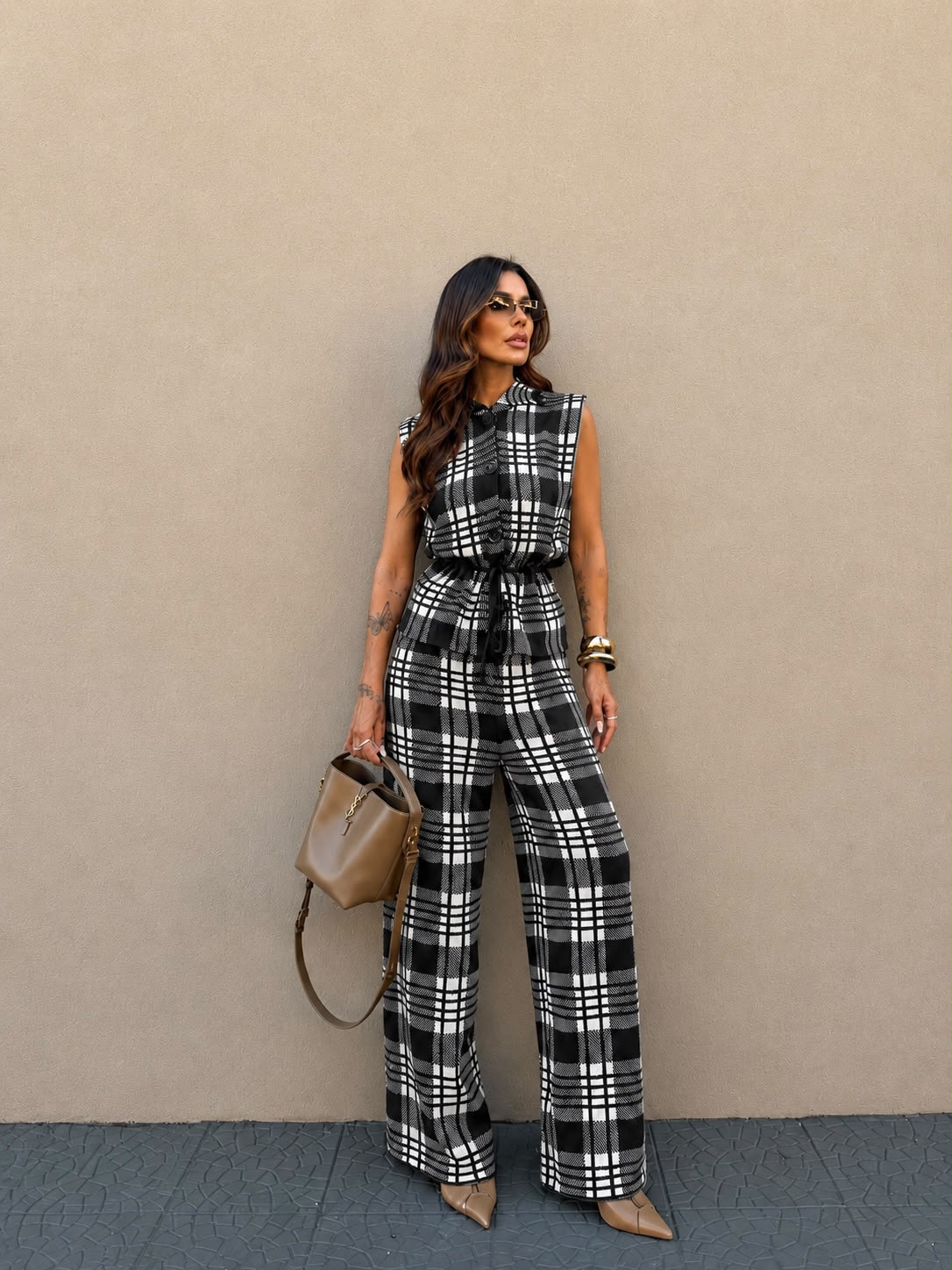 Conjunto de Tricô Xadrez