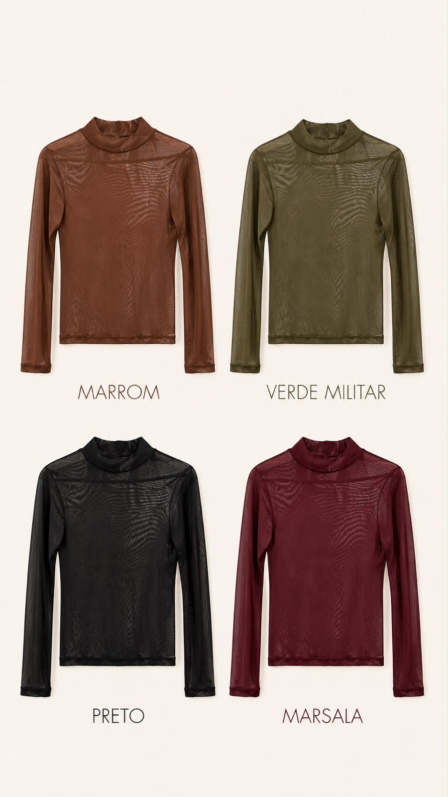 Blusa Tule Manga Longa