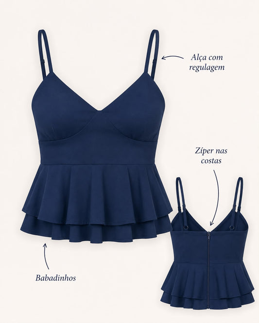 BLUSA TRICOLINE AZUL MARINHO