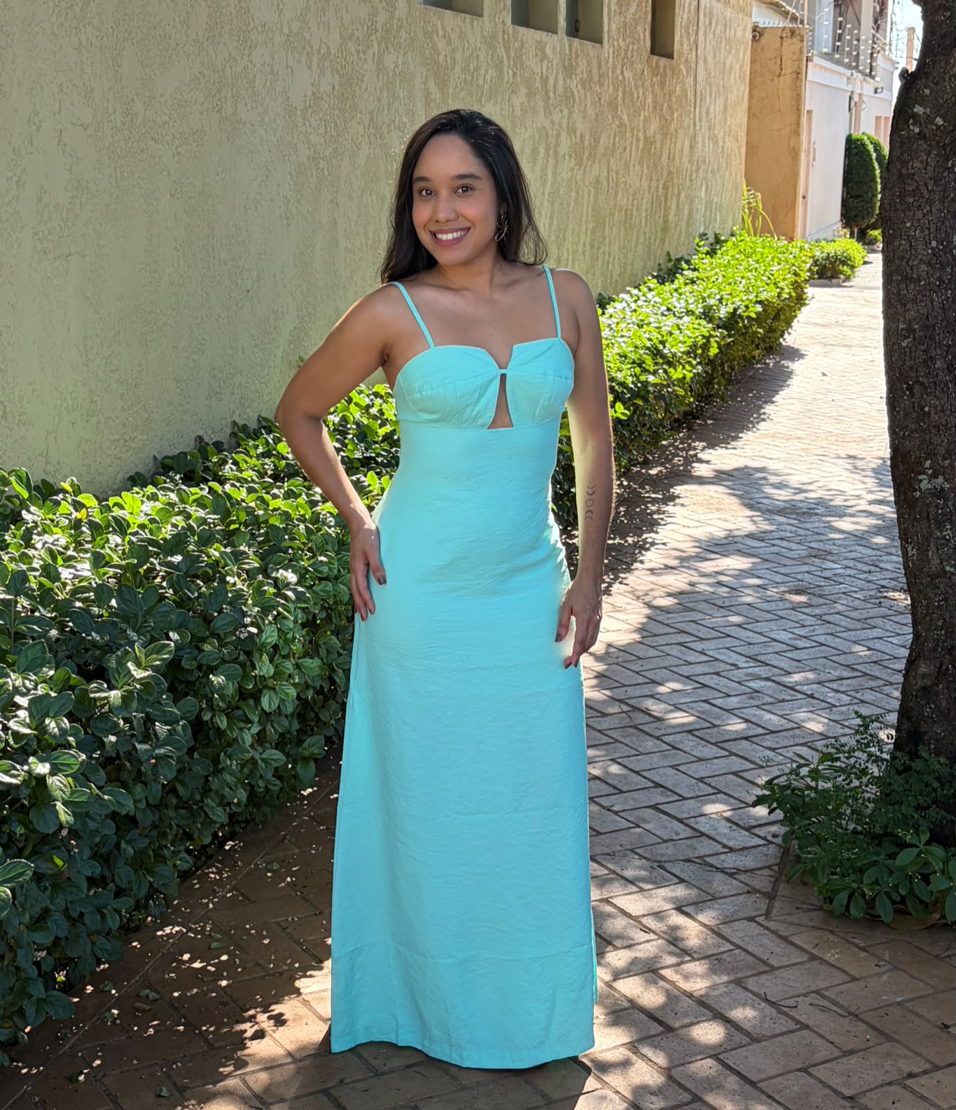 Vestido Longo Verde Água
