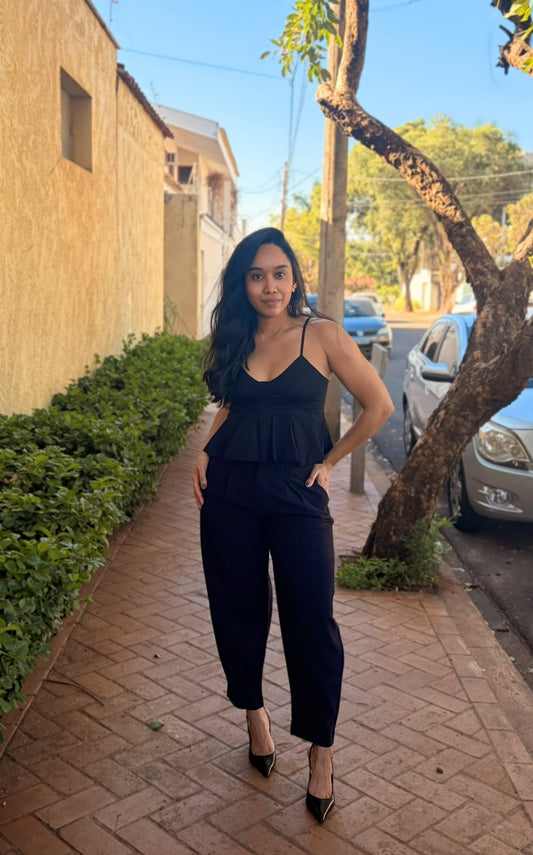 Blusa de Tricoline Preta
