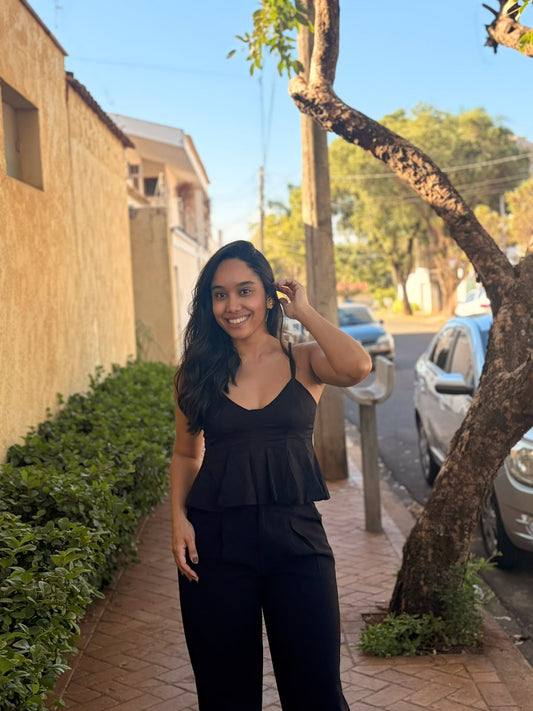 Blusa de Tricoline Preta