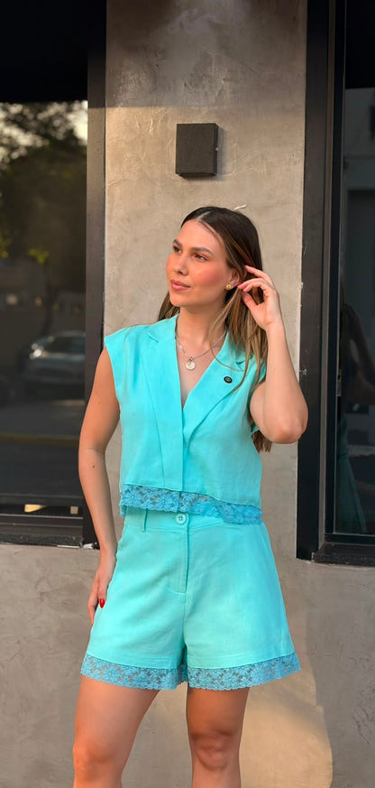Colete Azul Turquesa