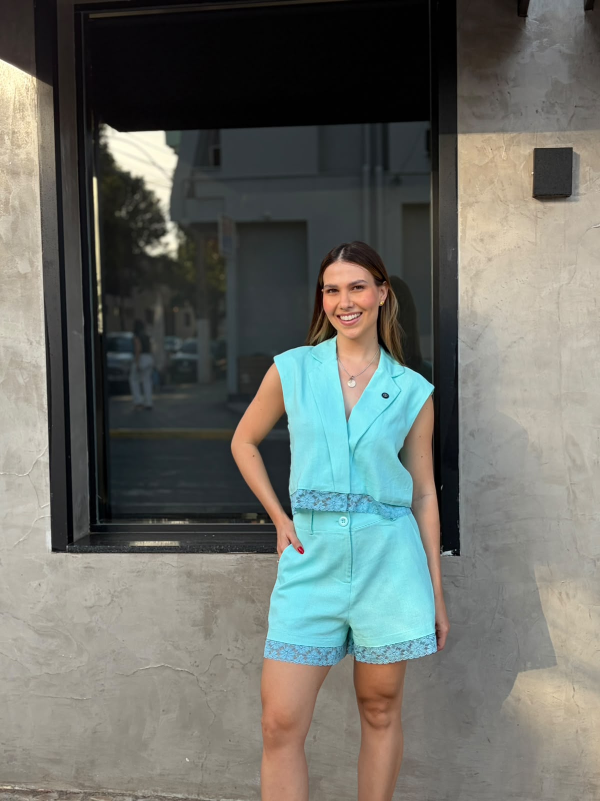 Short Azul Turquesa