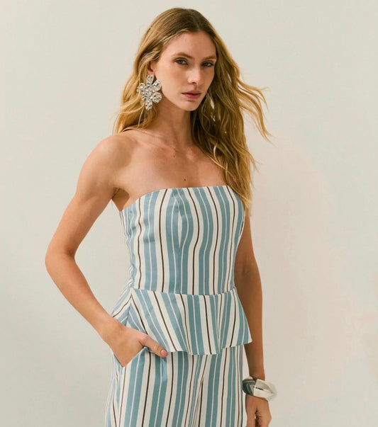 Blusa Listrada Tomara que Caia