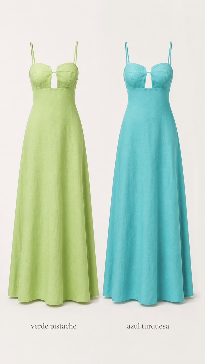 Vestido Longo Azul Turquesa