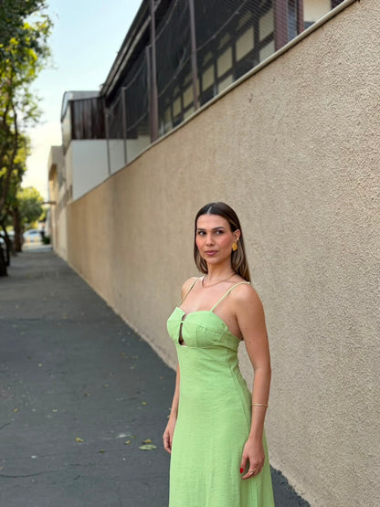 Vestido Longo Verde Pistache