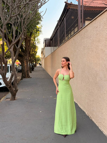 Vestido Longo Verde Pistache