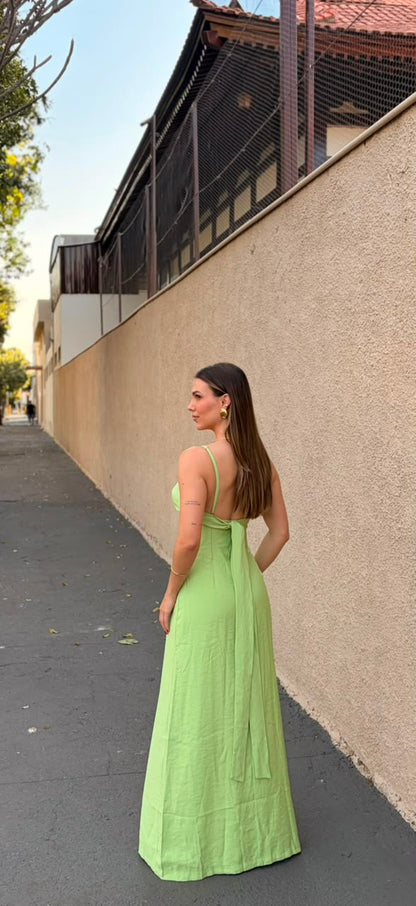 Vestido Longo Verde Pistache